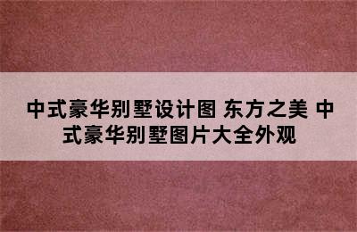 中式豪华别墅设计图 东方之美 中式豪华别墅图片大全外观